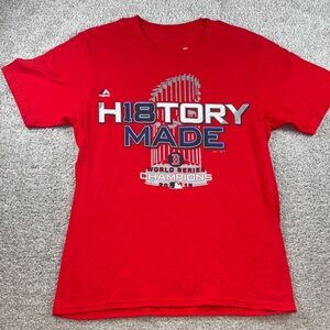 Boston Red Sox Majestic Red World Series Champions Tee Mens size‎ small